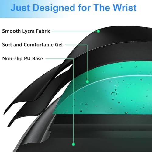 Ergonomic Mouse Pad with Gel Wrist Support, Comfortable Wrist Rest Mousepad with Non-Slip PU Base for Pain Relief, Desk, Home & Office(Grey)