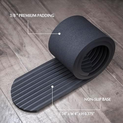 Extra Long Wrist Elbow Rest Pad for Desk and Table, Continuous Rollable Arm Cushion Mat, Non-Slip, Black - 1 Each