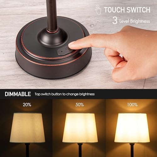 O'Bright Seraph Cordless Rechargeable LED Table Lamp, Oil-Rubbed Bronze