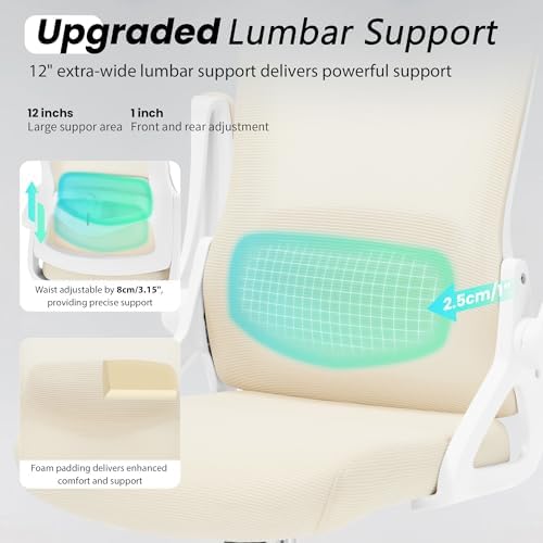 Ergonomic Mesh Office Chair with 2D Adjustable Headrest and Lumbar Support