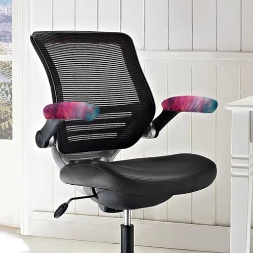 2 Piece Galaxy Print Office Chair Arm Covers, Removable Office Chair Cover Stretchy Armrest Covers for Computer Rotating Boss Chairs, Home Decor