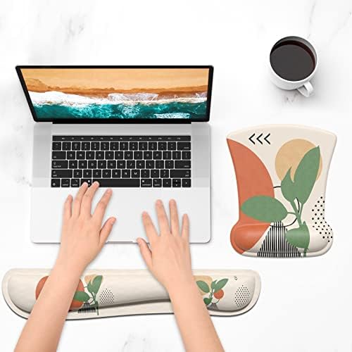 ITNRSIIET Mouse Pad Wrist Support Keyboard Wrist Rest Pad Ergonomic Mousepad Non-Slip Memory Foam Keyboard Pad Easy Typing Pain Relief Perfect for PC Laptop Gaming Office, Modern Abstract Style