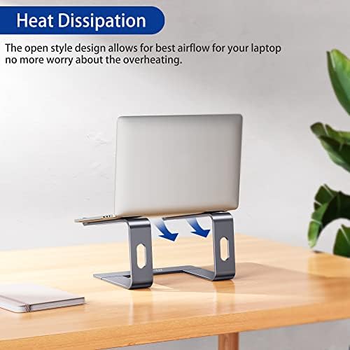 BESIGN LS03 Aluminum Laptop Stand, Ergonomic Detachable Computer Stand, Notebook Holder, Laptop Mount Compatible with Air, Pro, Dell, HP, Lenovo More 10-15.6" Laptops, Space Gray