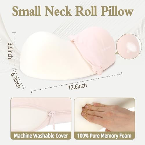 HydroAurum Cervical Neck Pillow, 100% Memory Foam Neck Roll Pillow for Neck and Shoulder Pain Relief, Orthopedic Support for Office Workers, Drivers & Yoga