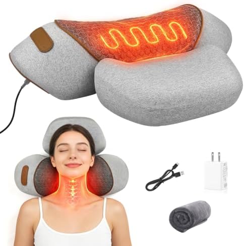 3-in-1 Neck Massager Pillow with Heat, Vibration & Gentle Traction