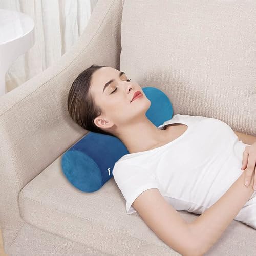 Bolster Pillow Spa Orthopedic Neck Roll Pillow Round Pillows Decorative Cylinder Pillows Sleeping Neck Pillow Covers with Zipper Dark Blue Gradient