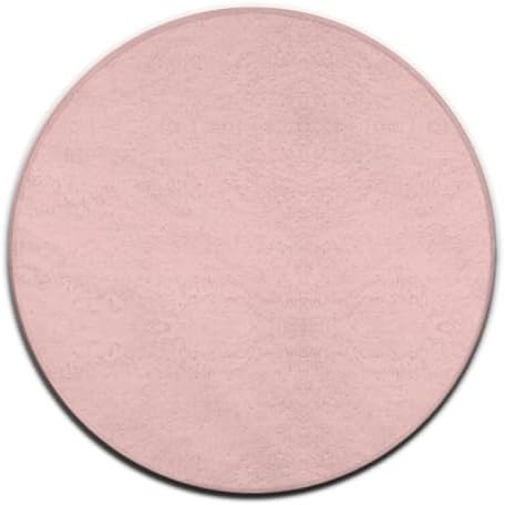Machine Washable Modern Round Area Rug, Room Sofa Yoga Soft Round Carpet, Home Decor Non Slip Kitchen Office Circle Rug Pink, 24inch