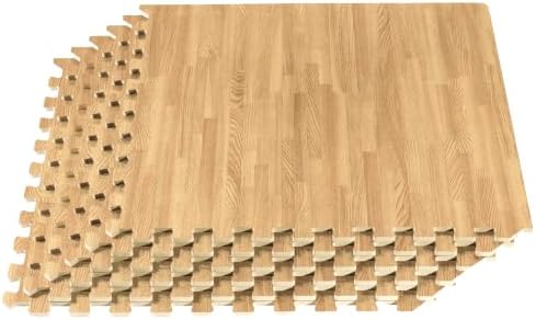 Forest Floor Farmhouse 3/8 Inch Thick Printed Foam Tiles, Premium Wood Grain Interlocking Foam Floor Mats, Anti-Fatigue Flooring – Stylish Flooring Solution