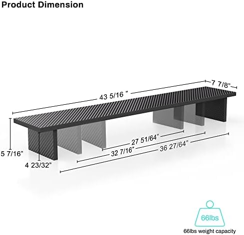 EUREKA ERGONOMIC Dual Monitor Stand Adjustable Carbon Fiber