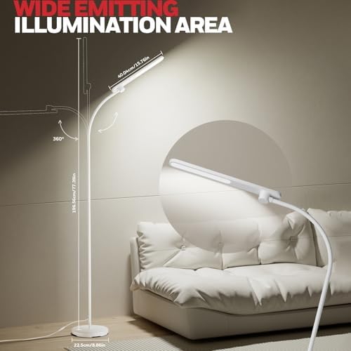 Honeywell LED Floor Lamp Dimmable Gooseneck Reading Living Room Bedroom 77"