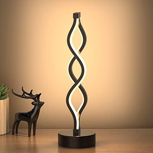 NUÜR Black Infinity Spiral LED Table Lamp, Dimmable Bedside Lamp