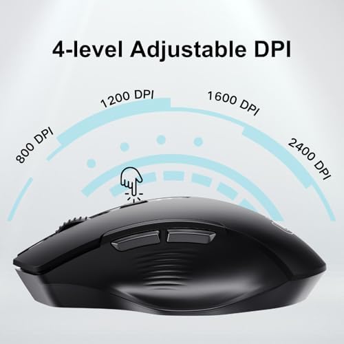 Uineer Wireless Mouse, 2.4GHz Rechargeable Computer Mouse, Battery Display