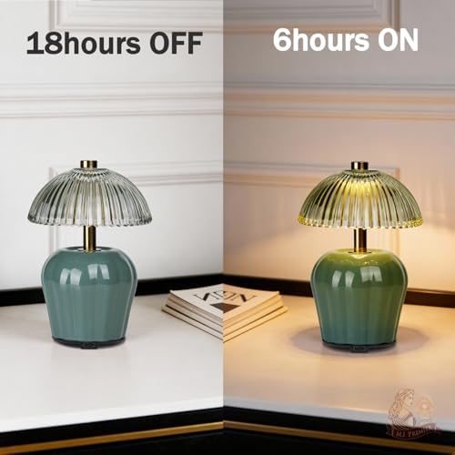 MJ PREMIER Rechargeable Table Lamp, Small Cordless Lamp with Timer, Green*2