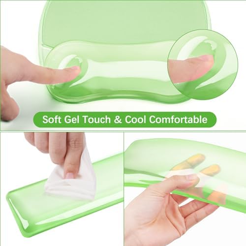 MOSISO Cooling Gel Wrist Rest Support for Mouse Pad&Keyboard Set, Green