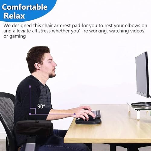 Big Ant Chair Armrest Cover, Gaming Chair Arm Rest Pads for Elbows and Forearms Pressure Relief-Black-2 Pack