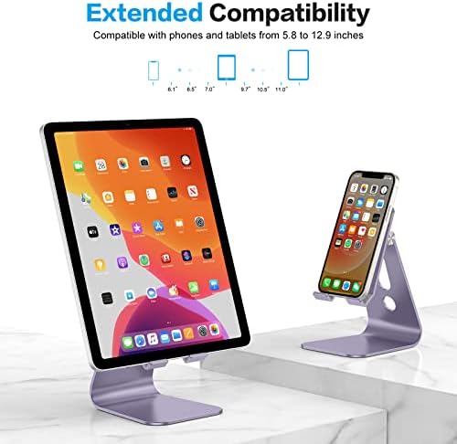 OMOTON T2 Tablet Stand for Desk, Aluminum Holder for iPad Pro/Air,Purple