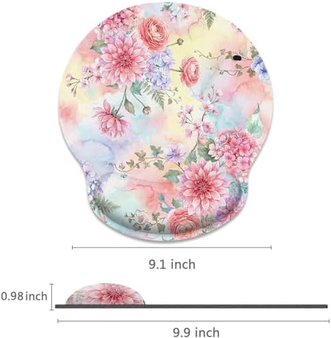 Britimes Ergonomic Mouse Pad with Wrist Support, Floral Pink