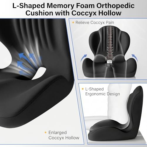 Ergonomic Seat Cushion with Lumbar Support（Black）