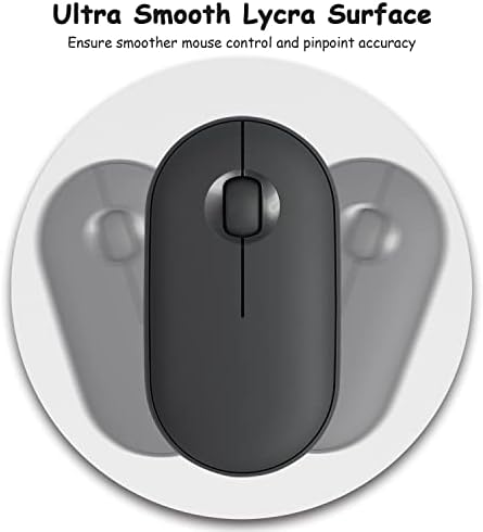Dapesuom Small Mouse Pad, 6 x 6 Inch Thick Rubber Premium-Textured Non-Slip Portable & Washable Round Mini Mouse Mat for Women Wireless Laptops Keyboard Tray Gaming Work Computer Travel, Space Gray