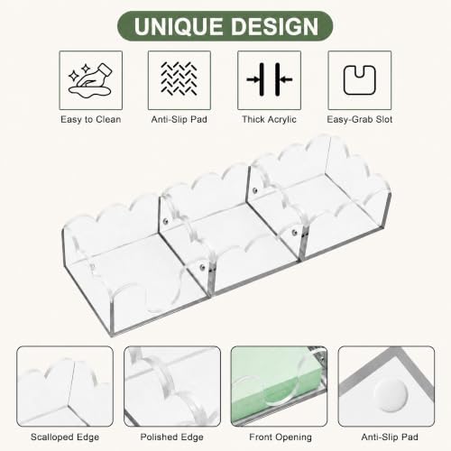 Magnetic Sticky Note Holder, 3-in-1 Clear Acrylic Desk Organizer
