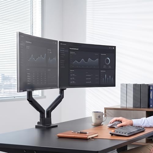 VIVO PRO Premium Black Dual Ultrawide Desk Mount, 24-38" Screen, PRO-ST245B