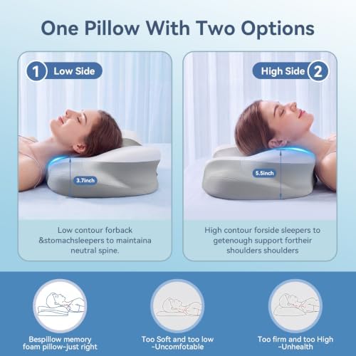 Cervical Pillow for Neck and Shoulder Pain Relief Ergonomic Contour Pillow