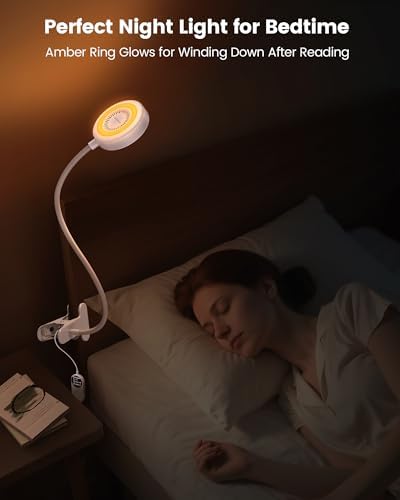 Glocusent 72 LED Desk Lamp for Dorm,Amber Night Light with Remote Control