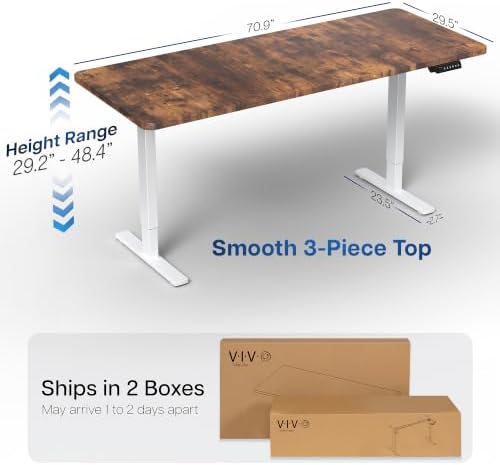VIVO Rustic Vintage Brown 71 x 30 in Standing Desk, DESK-KIT-1W7N