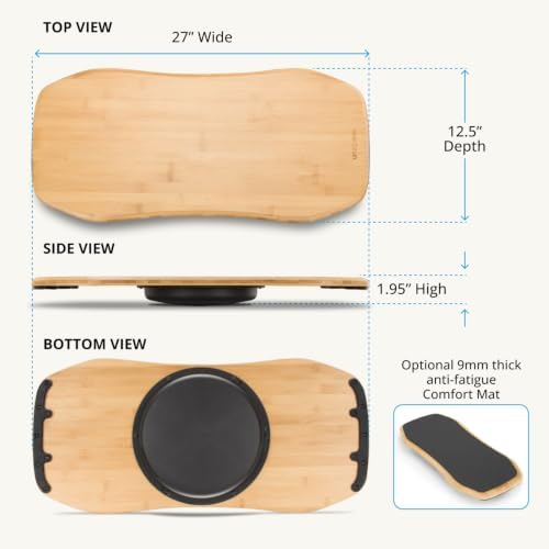 UPLIFT DESK Motion-X Balance Board - 27" Ergonomic Wobble Board for Standing Desks, Anti-Fatigue Support for Core Engagement & Stability