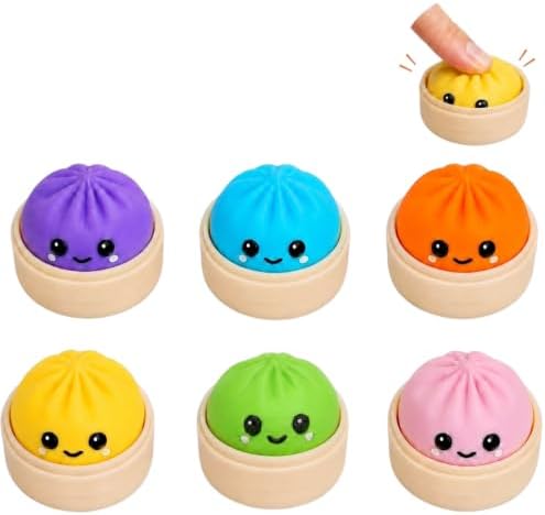 Dumpling Clicker Fidget Toy Set, 6PCS 3D Printed Clickers, Assorted Colors