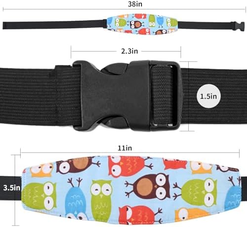 Head Support for Stroller Car Seat - Head Band Strap Headrest for Sleeping Traveling for Toddler Kids Children Child Baby Infant- (Elephant+Blue)