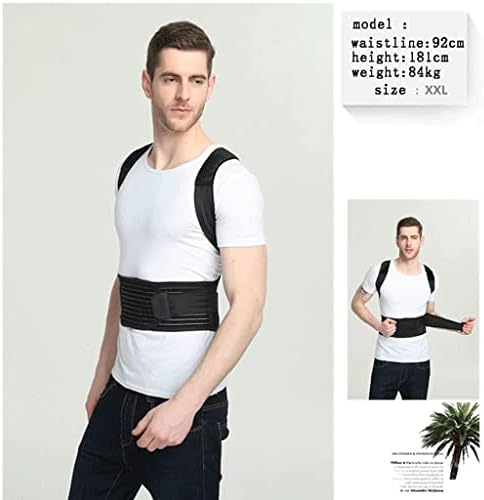 S-5XL Posture Corrector for Men and Women,Full Back Support Brace,Adjustable Breathable Posture Support(Black XX)