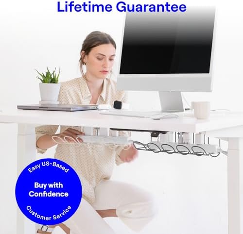 CarryUp Under Desk Cable Tray for Dorm Room - Cream