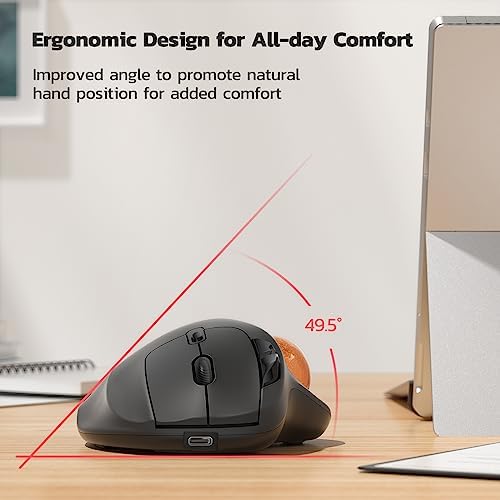 Nulea M501 Wireless Trackball Mouse Ergonomic Thumb Control, 4 DPI Levels