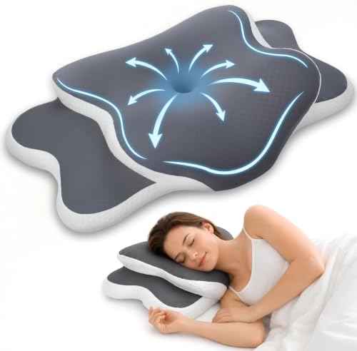 Ergonomic Cervical Pillow for Neck Pain Relief, Grey, 60*36*13cm