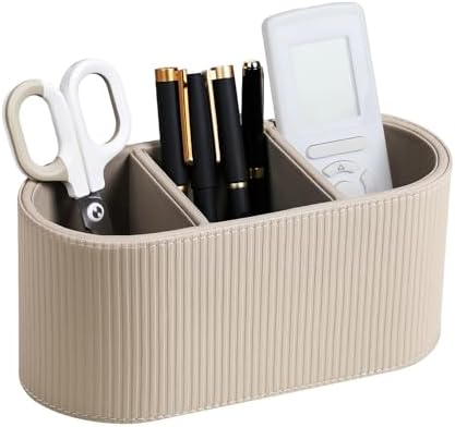 Remote Control Holder Pen Pencil Holder Desk Organizer Caddy(Beige)