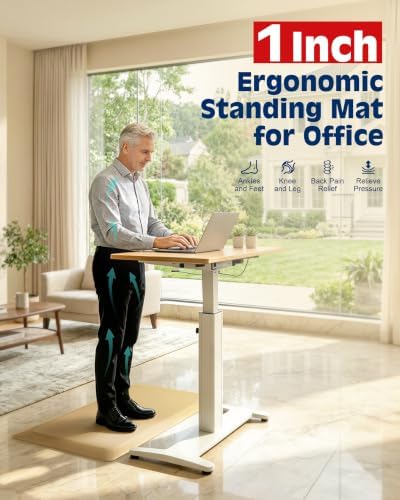 FEATOL 1 Inch Extra Thick Anti-Fatigue Mat for Standing Desk & Kitchen