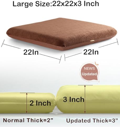 Sigmat Recliner Cushion for Elderly Memory Foam 22x22x3 in Navy