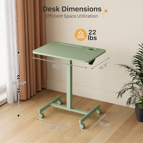 28” Rolling Standing Desk Height Adjustable with 4 Lockable Wheels