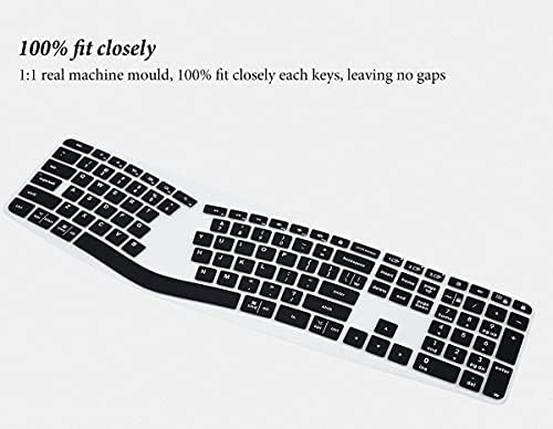 Keyboard Cover Skin for Logitech K860 Ergonomic Keyboard, Logitech Ergo K860 Wireless Ergonomic Keyboard Protector, K860 Split Keyboard Accessories-Black