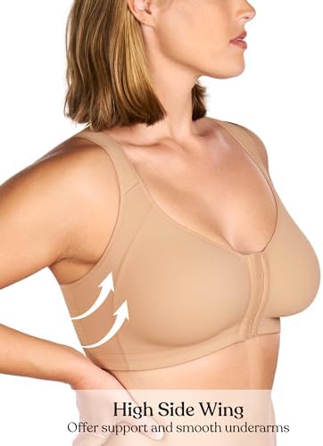 HSIA Posture Bras for Women Front Closure No Underwire Back Support Bra