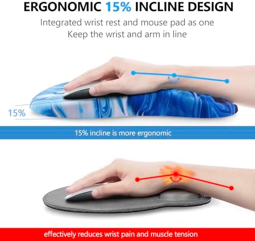 Ergonomic Mouse Pad & Keyboard Wrist Rest Set, Memory Foam