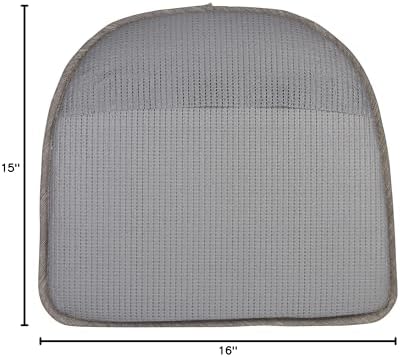 Klear Vu Raindrop The Gripper Non Slip Chair Cushions, Soft & Comfortable Seat Pad, Sitting Pillow for Kitchen, Dining or Office, 4 Count (Pack of 1), Salinger Gray