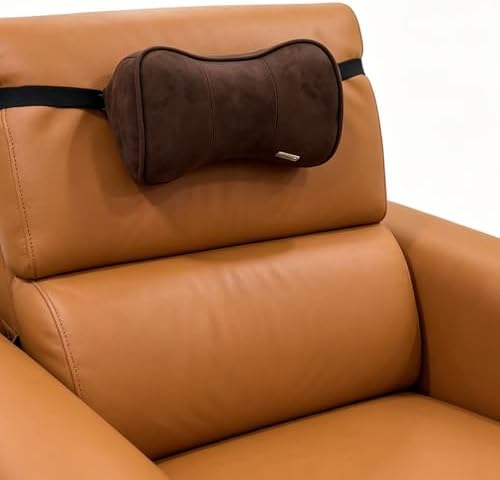 Memory Foam Neck Support Pillow for Car Recliner Headrest Pillow Brown