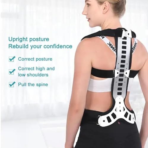 Orthosis Cervical Thoracic Halo Brace, Metal Spinal Auxiliary Orthosis, Adjustable Rigid Metal Extension Back Straightener Brace Vest, for Kyphosis Humpback Thoracic Spinal Support Pain Relief (Medium)
