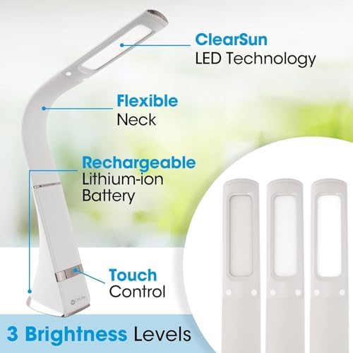 OttLite Recharge LED Travel Lamp, Rechargeable, White