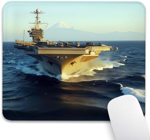 Aircraft Carrier Mouse Pad, US Navy Military Theme Patriotic Desk Mat