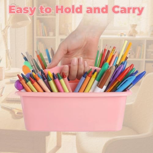 Kathfly 6 Pack Classroom Caddy Organizer with Handle Bulk, Macaron Color