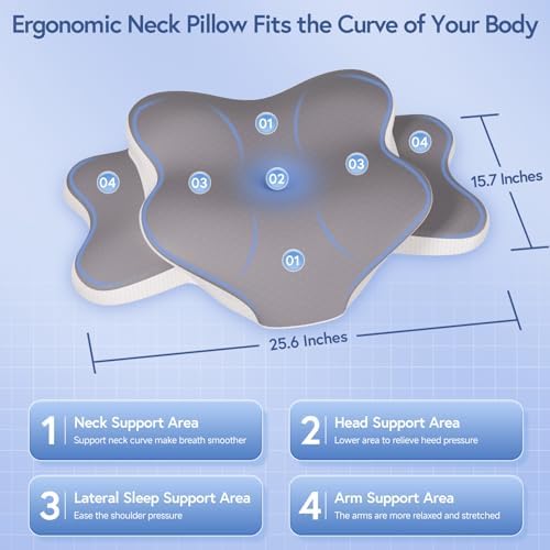Ergonomic Cervical Memory Foam Pillow for Sleep Apnea Neck Support