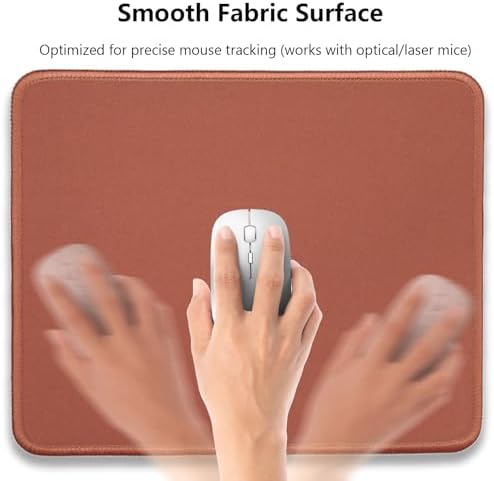 Brown Office/Gaming Mouse Pad, 10.2 x 8.2 Inches Cute Stitched Desk Mat